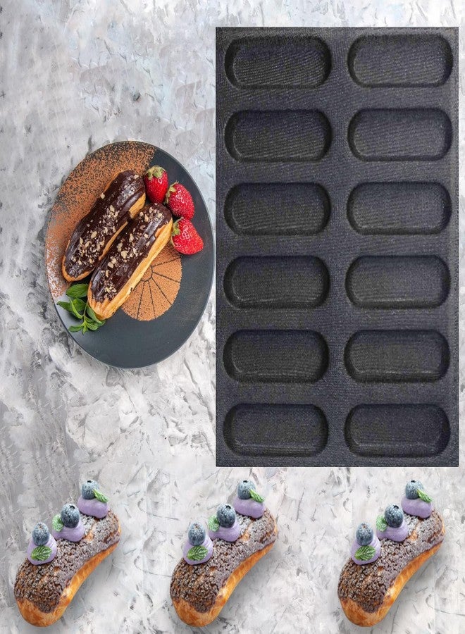 FETESUR Silicone Perforated Bread Mold for Baking, 12 Individual Oblong Baking Forms, Hot Dog Bun Mold, Silicone Molds for Making Crispy Bread Rolls, Eclairs and Milk Breads - Image 5