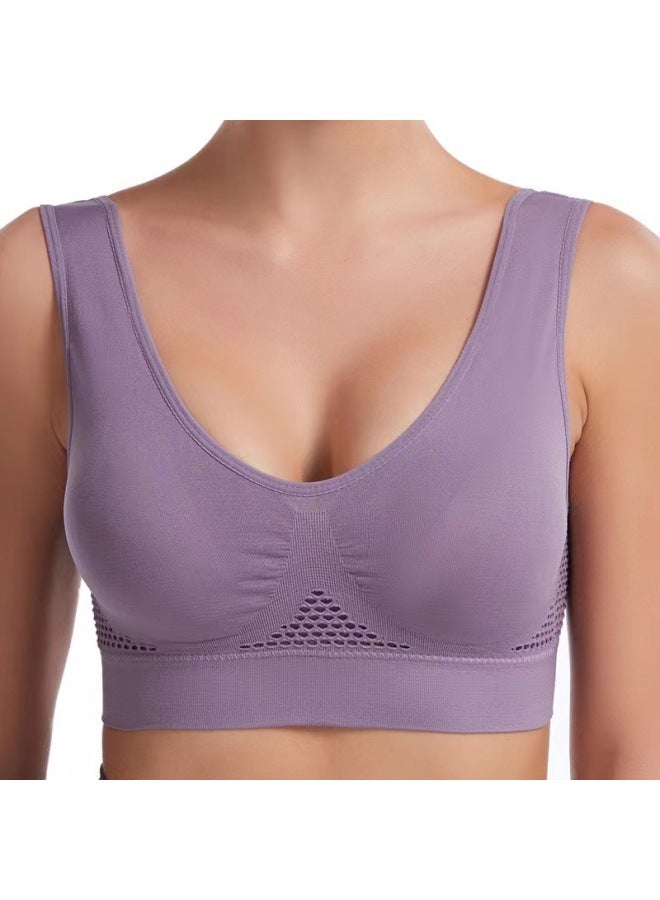 Sport Bra Mesh Hollow Hole Sports Bra Large Size Yoga Running Sports Underwear