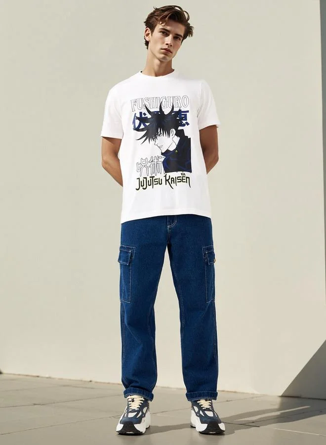 Splash FAV Fushiguro Print Crew Neck T-shirt