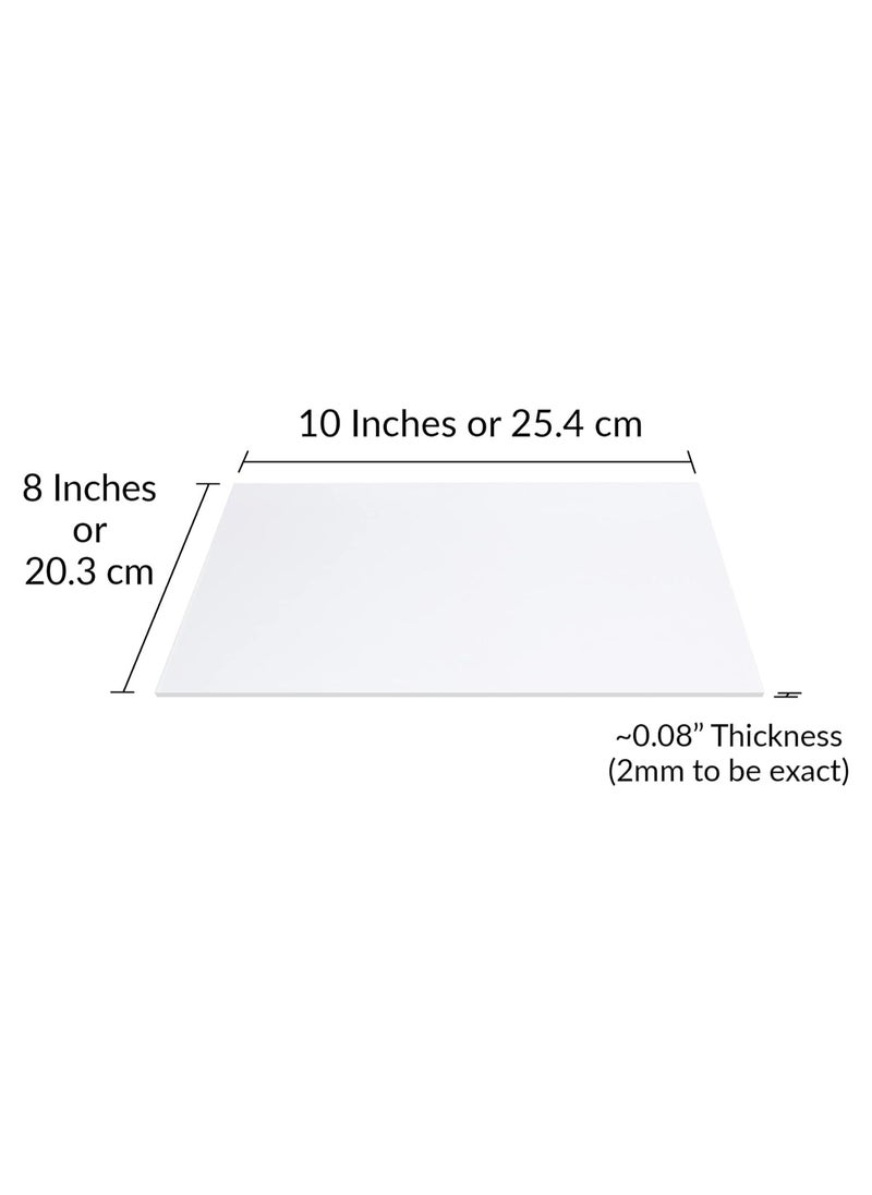 Generic - Acrylic Sheet Clear Cast Plexiglass 8” x 10” 0.08” Thick (2mm) Pack of 5 Transparent Plastic Plexi Glass Board with Protective Paper for Photo Frame Replacement, DIY Display Projects, Craft - Image 1