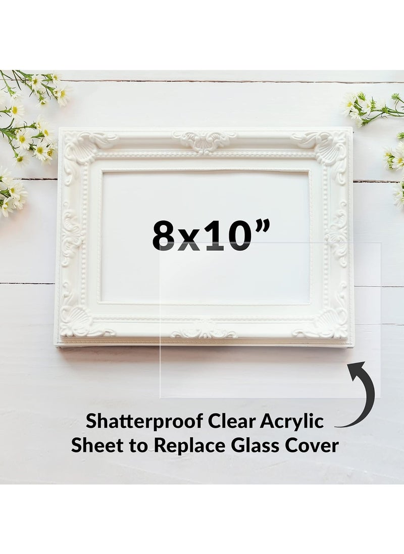 Generic - Acrylic Sheet Clear Cast Plexiglass 8” x 10” 0.08” Thick (2mm) Pack of 5 Transparent Plastic Plexi Glass Board with Protective Paper for Photo Frame Replacement, DIY Display Projects, Craft - Image 1