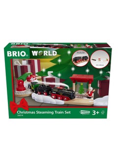 Brio BRIO World - 36014 Christmas Steaming Train Set | 27-Piece Kid-Friendly Set | Age 3+ Compatible | FSC-Certified Beech Wood | Complements All BRIO Railway Sets & Accessories | Multicolor  - Image 1