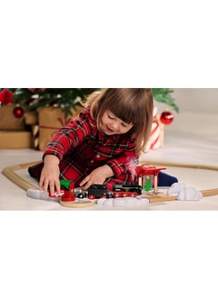 Brio BRIO World - 36014 Christmas Steaming Train Set | 27-Piece Kid-Friendly Set | Age 3+ Compatible | FSC-Certified Beech Wood | Complements All BRIO Railway Sets & Accessories | Multicolor  - Image 3