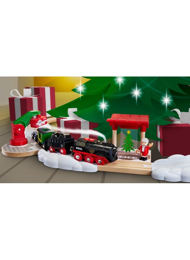 Brio BRIO World - 36014 Christmas Steaming Train Set | 27-Piece Kid-Friendly Set | Age 3+ Compatible | FSC-Certified Beech Wood | Complements All BRIO Railway Sets & Accessories | Multicolor  - Image 4