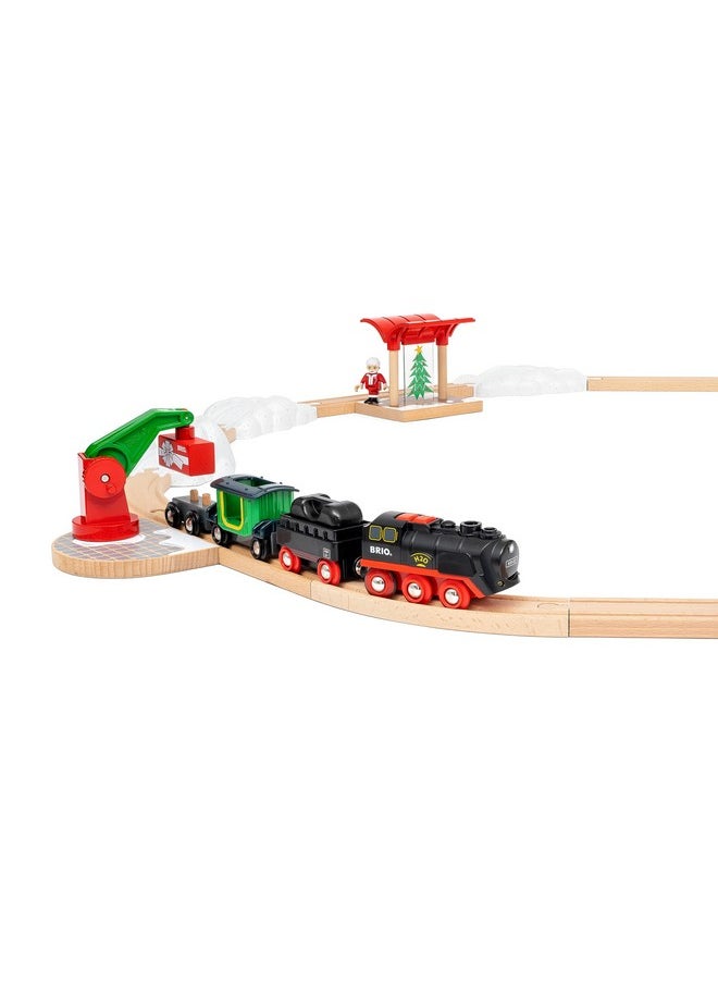 Brio BRIO World - 36014 Christmas Steaming Train Set | 27-Piece Kid-Friendly Set | Age 3+ Compatible | FSC-Certified Beech Wood | Complements All BRIO Railway Sets & Accessories | Multicolor  - Image 5