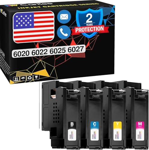 Cartlee Compatible Ink Cartridge Replacement for Xerox Workcentre 6027 Toner for Xerox 106r02759 Toner Cartridge Black for Phaser 6020 6022 6027 6025 (1 Black, 1 Cyan, 1 Magenta, 1 Yellow) - Image 1