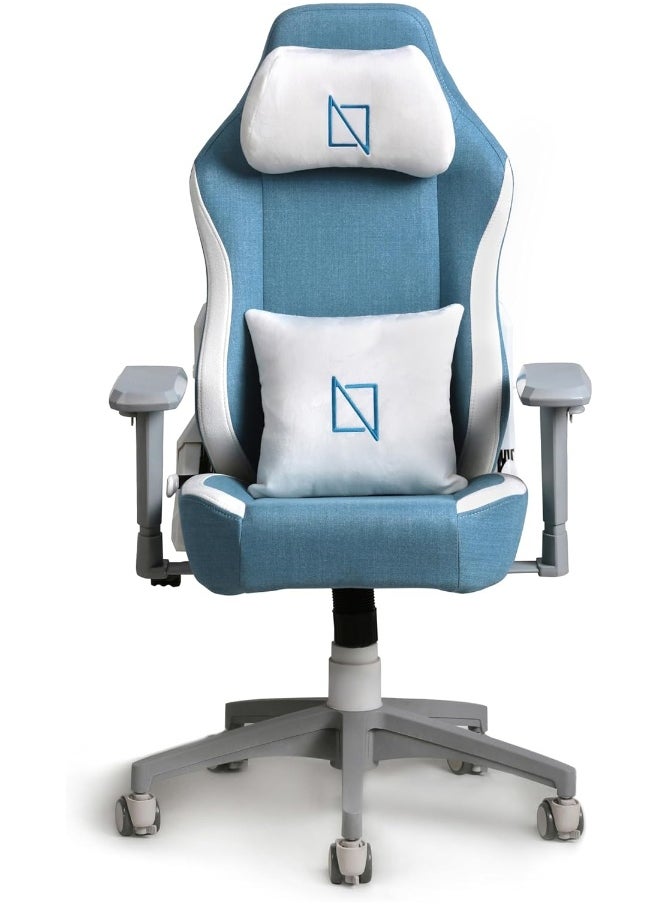 NAVODESK Navodesk APEX JUNIOR, Kids Desk Chair with Height Adjustable Armrests, Magnetic Headrest and Lumbar Pillow (SoftFabric, Blue)  - Image 1