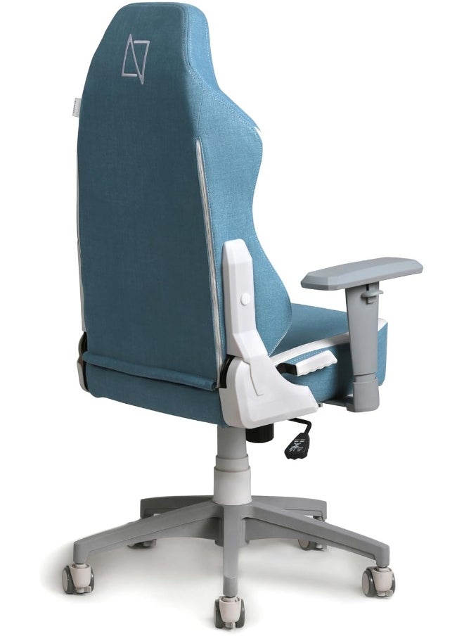 NAVODESK - Navodesk APEX JUNIOR, Kids Desk Chair with Height Adjustable Armrests, Magnetic Headrest and Lumbar Pillow (SoftFabric, Blue) - Image 1
