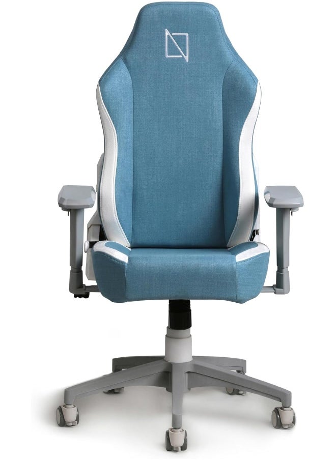 NAVODESK Navodesk APEX JUNIOR, Kids Desk Chair with Height Adjustable Armrests, Magnetic Headrest and Lumbar Pillow (SoftFabric, Blue)  - Image 3