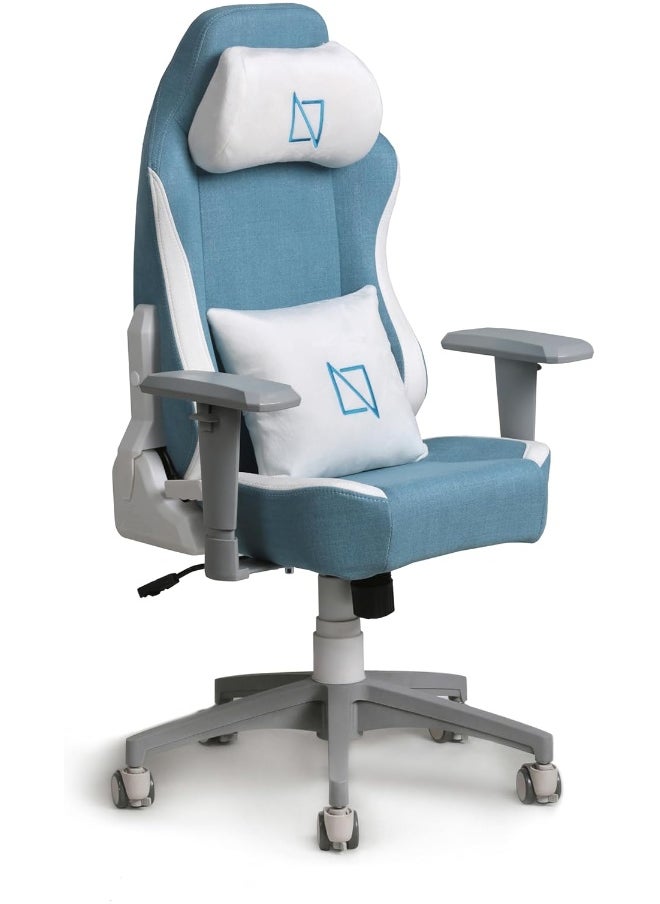 NAVODESK Navodesk APEX JUNIOR, Kids Desk Chair with Height Adjustable Armrests, Magnetic Headrest and Lumbar Pillow (SoftFabric, Blue)  - Image 2