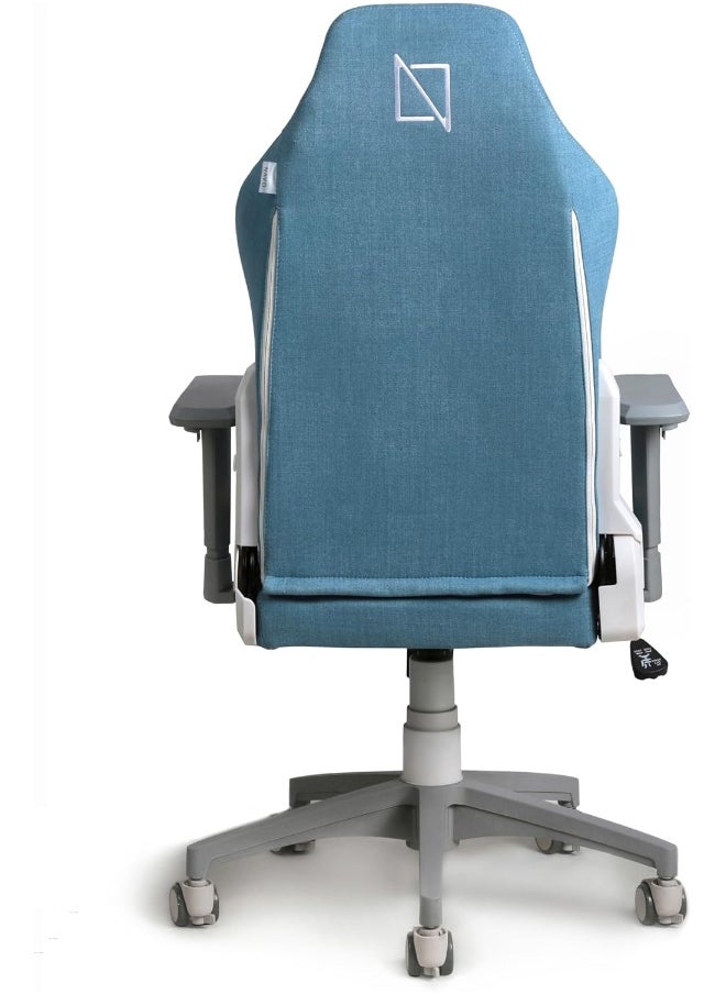 NAVODESK Navodesk APEX JUNIOR, Kids Desk Chair with Height Adjustable Armrests, Magnetic Headrest and Lumbar Pillow (SoftFabric, Blue)  - Image 5