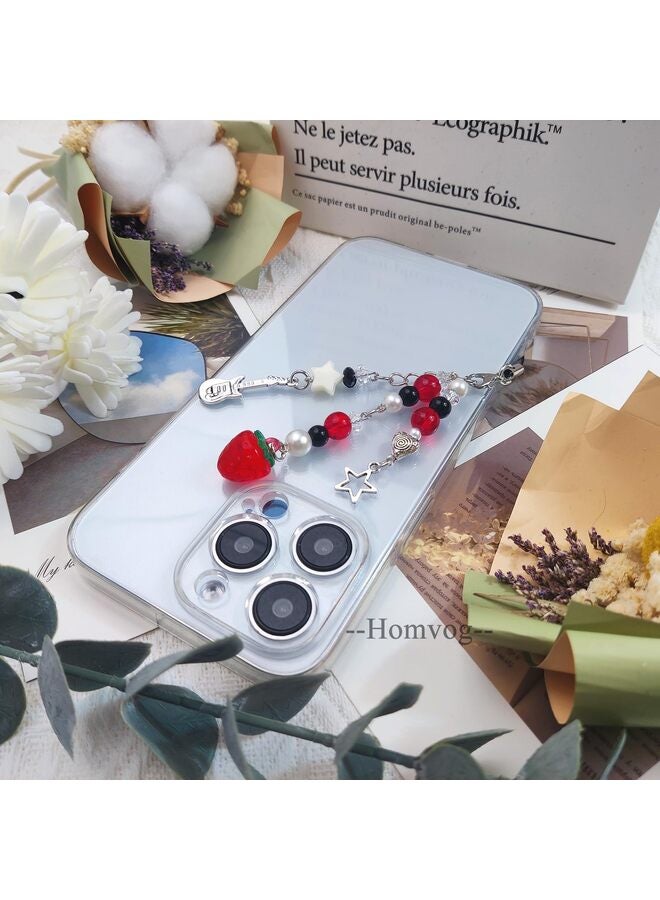 Cute Phone Charms Aesthetic Cell Phone Charms Strap Pink Strawberry Butterfly Star PhoneCharm Accessories for Bag Keychain Camera Pendants Decor, 1, Resin, No Gemstone - Image 4