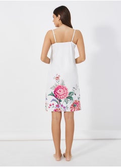 Styli Floral Print Lace Insert Strappy Slip Dress  - Image 5