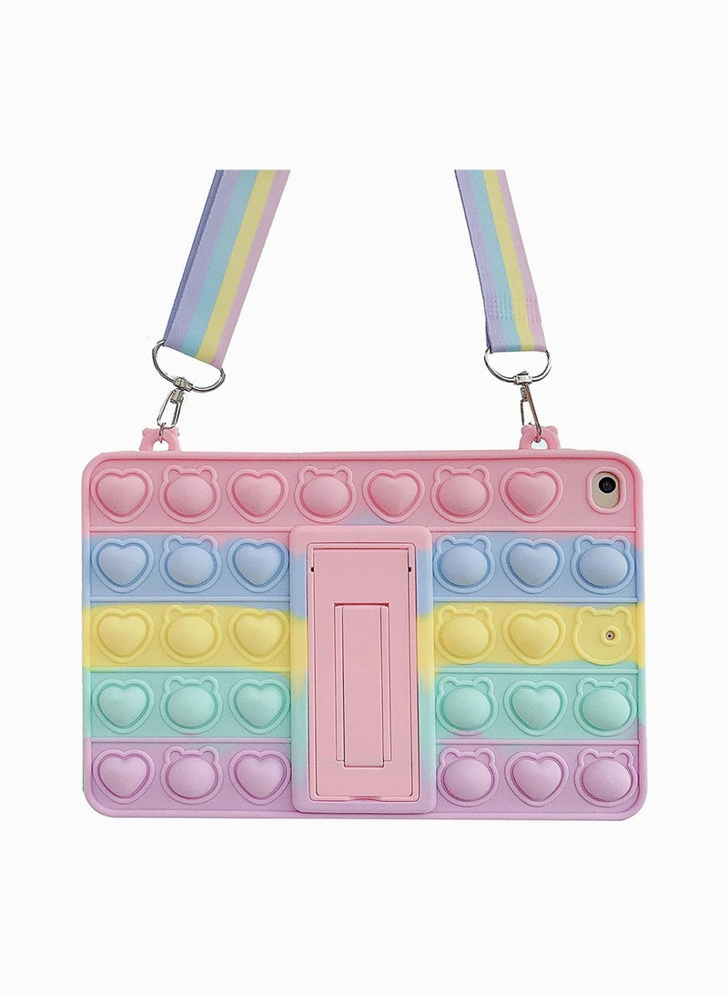 Case for iPad 5th/6th Generation 9.7" (2017/2018) /iPad Air 1, Push Bubble Fidget Stress Relief and Anti-Anxiety Protection Cover with Stand + Strap, Rainbow - Image 1