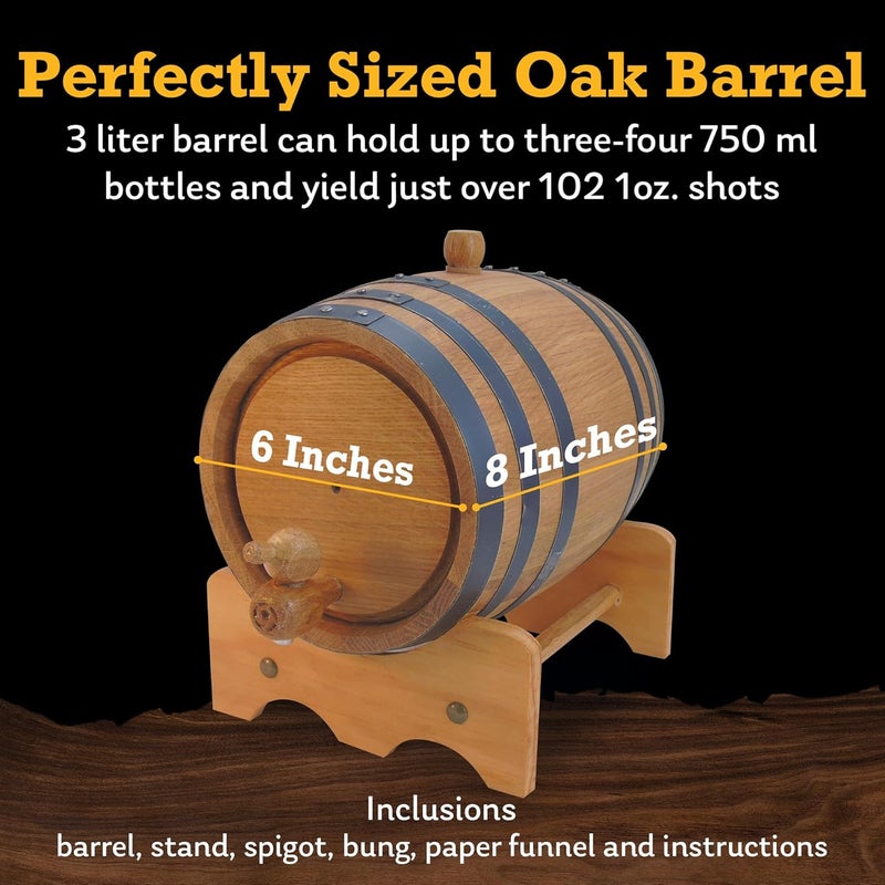 Red Head Barrels Premium Charred American Oak Aging Barrel No Engraving 3 Liter  - Image 4