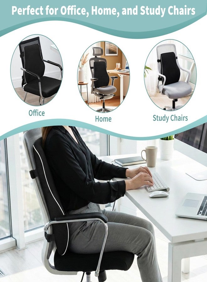Piszvbej Lumbar Support Pillow for Office Chair, Back Support Pillow for Chair, Ergonomic Memory Foam Back Support Cushion, with Breathable and Washable Ventilated Mesh Cover, Ideal for Office Chairs - Image 5
