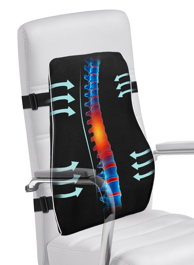 Piszvbej Lumbar Support Pillow for Office Chair, Back Support Pillow for Chair, Ergonomic Memory Foam Back Support Cushion, with Breathable and Washable Ventilated Mesh Cover, Ideal for Office Chairs - Image 1