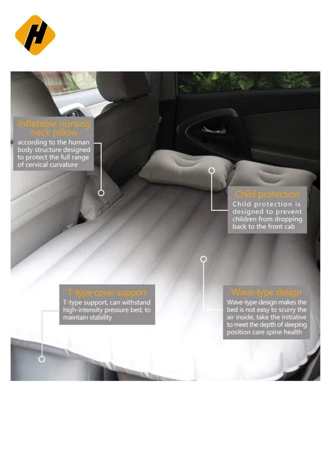 HuHa Car Travel Bed 138 * 85 45Cm Suv Air Mattresses Inflatable For Camping Children Rear Double Adjustable Sleeping Pad Airbed Seat Cover Cushion Flocking Cloth - Image 3