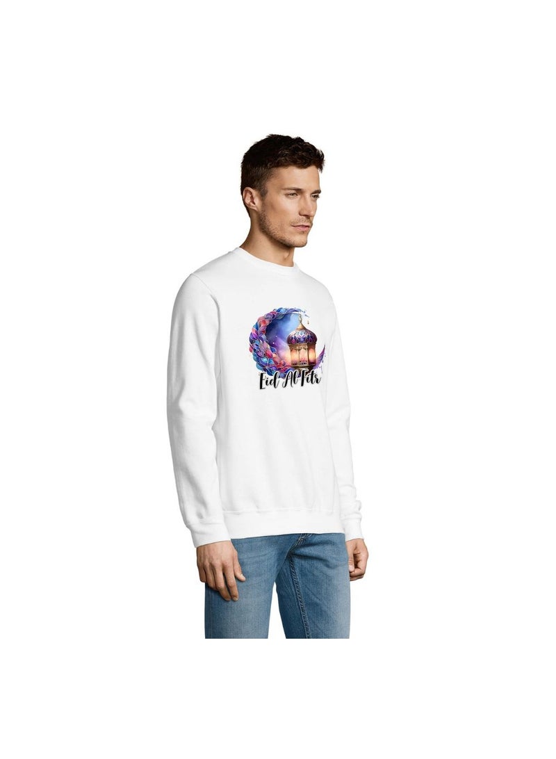 Eid Men's Sweatshirt–100% Cotton Fabric|Sweatshirt For Men|Casual Wear|Long Sleeve Round Neck Sweatshirt|Eid Festive Sweatshirt - Image 3