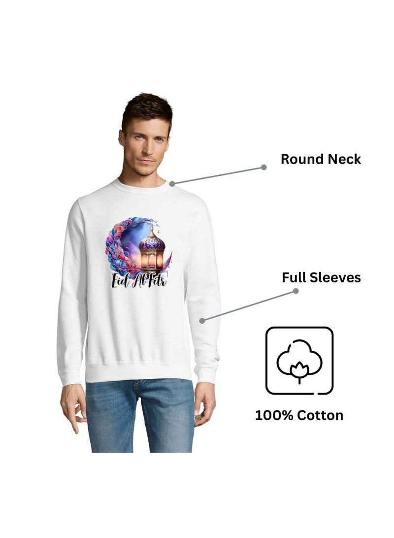 Eid Men's Sweatshirt–100% Cotton Fabric|Sweatshirt For Men|Casual Wear|Long Sleeve Round Neck Sweatshirt|Eid Festive Sweatshirt - Image 5