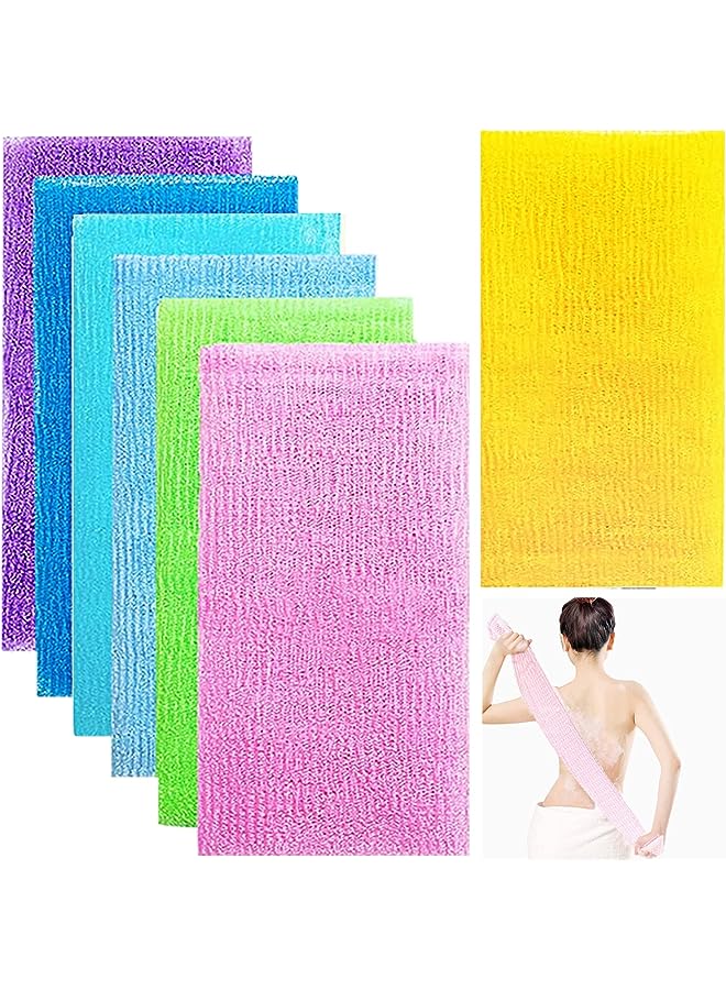Raxoom Pcs Exfoliating Bath Cloth, 35 Inch Beauty Skin Bath Wash Towel,Nylon Shower Washcloth Body Scrubber Loofah for Women and Men(Random) - Image 1