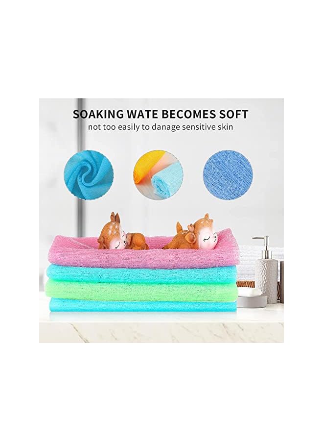 Raxoom Pcs Exfoliating Bath Cloth, 35 Inch Beauty Skin Bath Wash Towel,Nylon Shower Washcloth Body Scrubber Loofah for Women and Men(Random) - Image 5