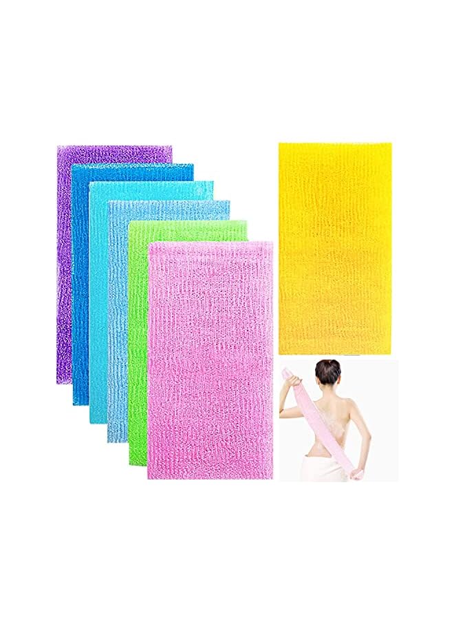 Raxoom Pcs Exfoliating Bath Cloth, 35 Inch Beauty Skin Bath Wash Towel,Nylon Shower Washcloth Body Scrubber Loofah for Women and Men(Random) - Image 2