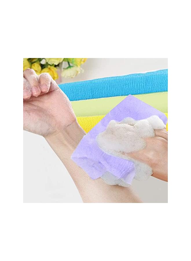 Raxoom Pcs Exfoliating Bath Cloth, 35 Inch Beauty Skin Bath Wash Towel,Nylon Shower Washcloth Body Scrubber Loofah for Women and Men(Random) - Image 4