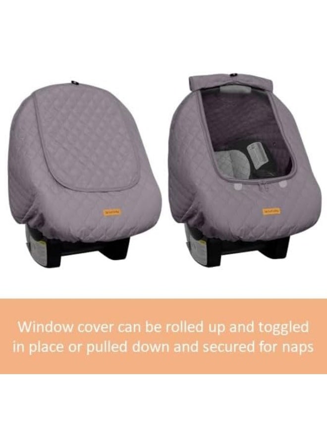 liuliuby liuliuby Baby Car Seat Weather Shield - Warm Quilted Winter Cover with Clear Window for Infant Carseat - Keeps Babies & Newborn Protected in Cold - Car Seat Cover for Boys & Girls (Gray) - Image 5