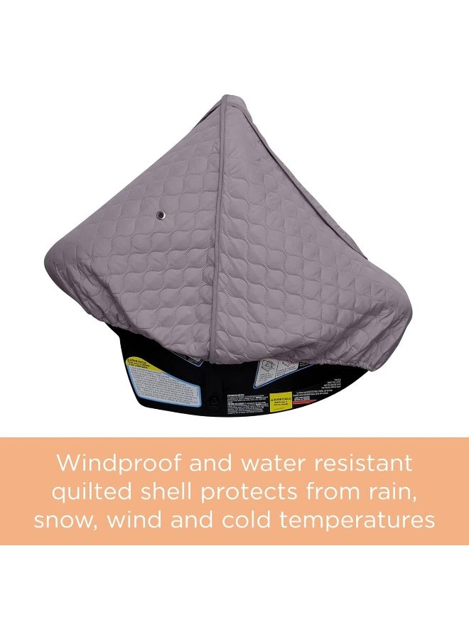 liuliuby liuliuby Baby Car Seat Weather Shield - Warm Quilted Winter Cover with Clear Window for Infant Carseat - Keeps Babies & Newborn Protected in Cold - Car Seat Cover for Boys & Girls (Gray) - Image 2