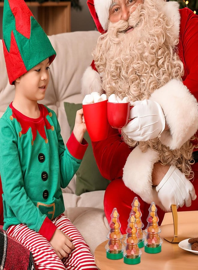 TOYANDONA 6pcs Christmas Candy Jars, Small Christmas Clear Candy Containers Plastic Christmas Tree Candy Jars with Lids for Chocolate Treats Goodies - Image 5