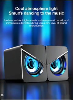 FlashHawk Mini PC Speakers with LED Light, USB Powered Wired Desktop Small Speakers for Phone/Tablet/Computer/Notebook  - Image 2