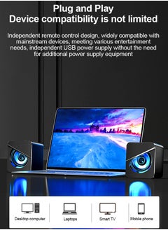 FlashHawk Mini PC Speakers with LED Light, USB Powered Wired Desktop Small Speakers for Phone/Tablet/Computer/Notebook  - Image 4
