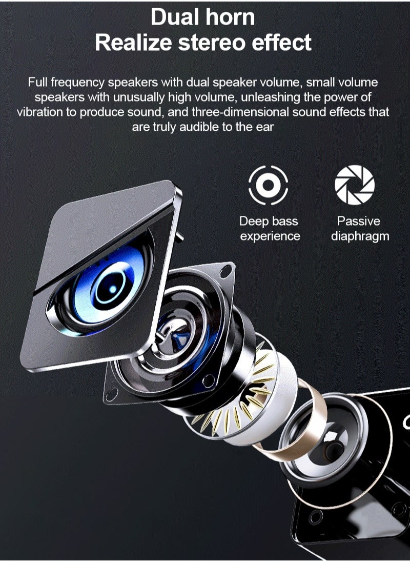 FlashHawk - Mini PC Speakers with LED Light, USB Powered Wired Desktop Small Speakers for Phone/Tablet/Computer/Notebook - Image 1