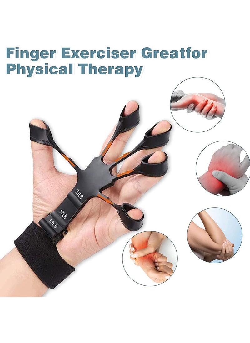 Rock Pow 2PCS Hand Grip Strengthener, Adjustable Finger Exerciser and Finger Stretcher Grip Strength Trainer Finger Resistance Band, Finger Flexion Extension Training Relieve Wrist & Thumb Pain (2 PCS)  - Image 3