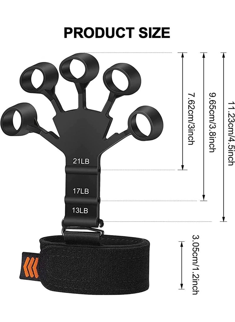 Rock Pow 2PCS Hand Grip Strengthener, Adjustable Finger Exerciser and Finger Stretcher Grip Strength Trainer Finger Resistance Band, Finger Flexion Extension Training Relieve Wrist & Thumb Pain (2 PCS)  - Image 4