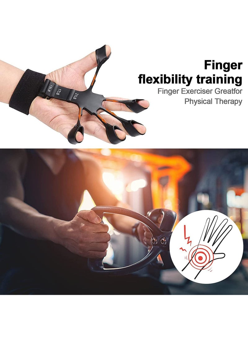 Rock Pow 2PCS Hand Grip Strengthener, Adjustable Finger Exerciser and Finger Stretcher Grip Strength Trainer Finger Resistance Band, Finger Flexion Extension Training Relieve Wrist & Thumb Pain (2 PCS)  - Image 5