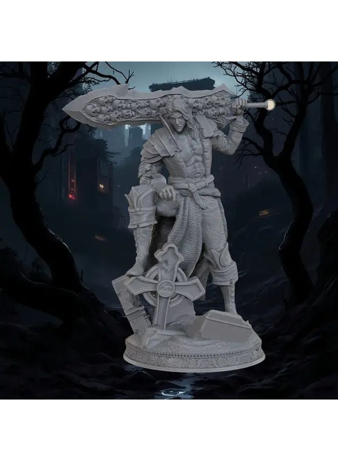 تمثال مصغر لمحارب مصاص دماء بالسيف مصنوع من الراتنج المتين، فن قوطي خيالي، لعبة لوح أدوار، قطعة جمع قابلة للعرض - Image 2