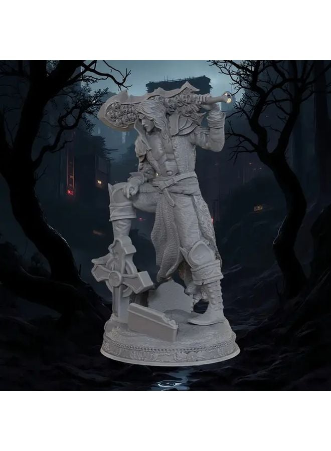 تمثال مصغر لمحارب مصاص دماء بالسيف مصنوع من الراتنج المتين، فن قوطي خيالي، لعبة لوح أدوار، قطعة جمع قابلة للعرض - Image 4