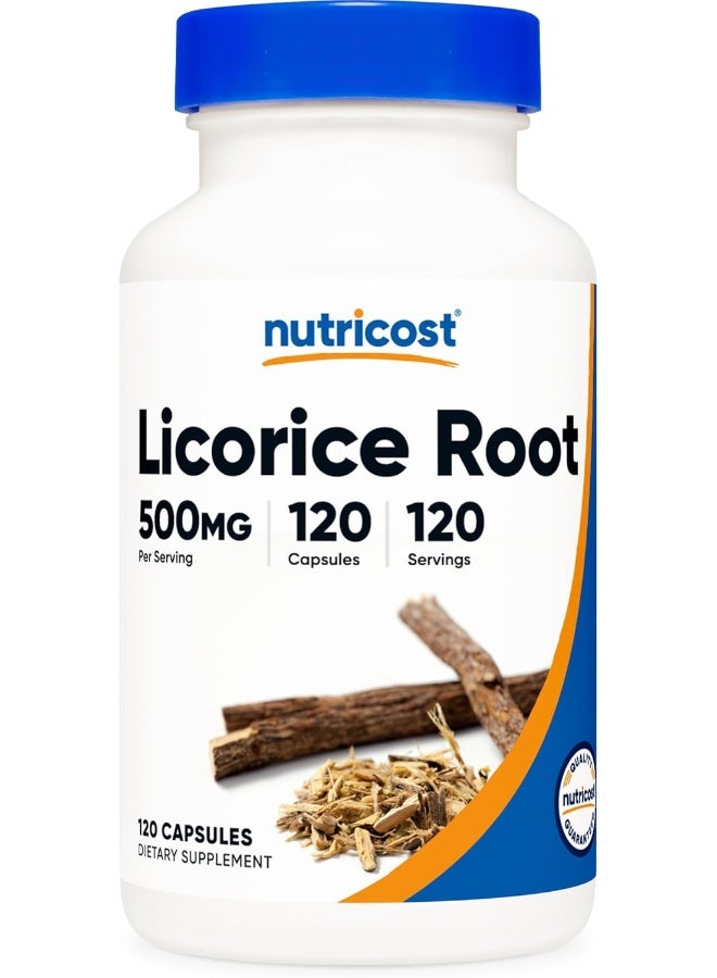 Nutricost Licorice Root 500mg, 120 Capsules - Non-GMO, Gluten Free - Image 1