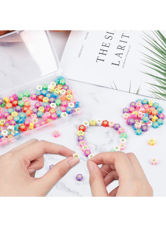 GMMA 100 Pcs Polymer Clay Beads for Bracelets Charms Making Pony Beads Shapes for Friendship Bracelets Spacer Beads Supplies for DIY Bracelet Earring Necklace Jewelry Making (Colorful Flower) - Image 4