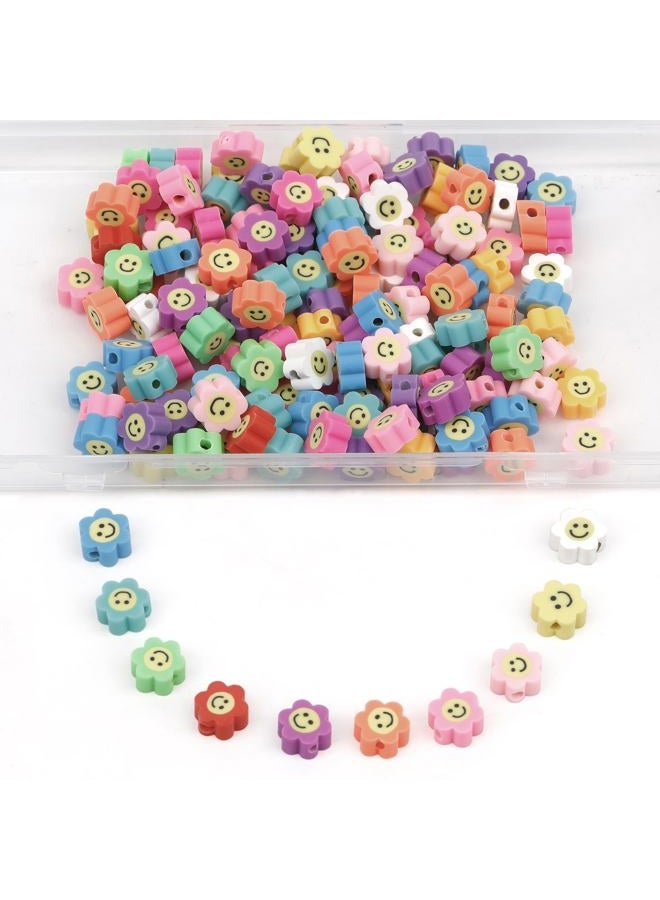 GMMA 100 Pcs Polymer Clay Beads for Bracelets Charms Making Pony Beads Shapes for Friendship Bracelets Spacer Beads Supplies for DIY Bracelet Earring Necklace Jewelry Making (Colorful Flower) - Image 1