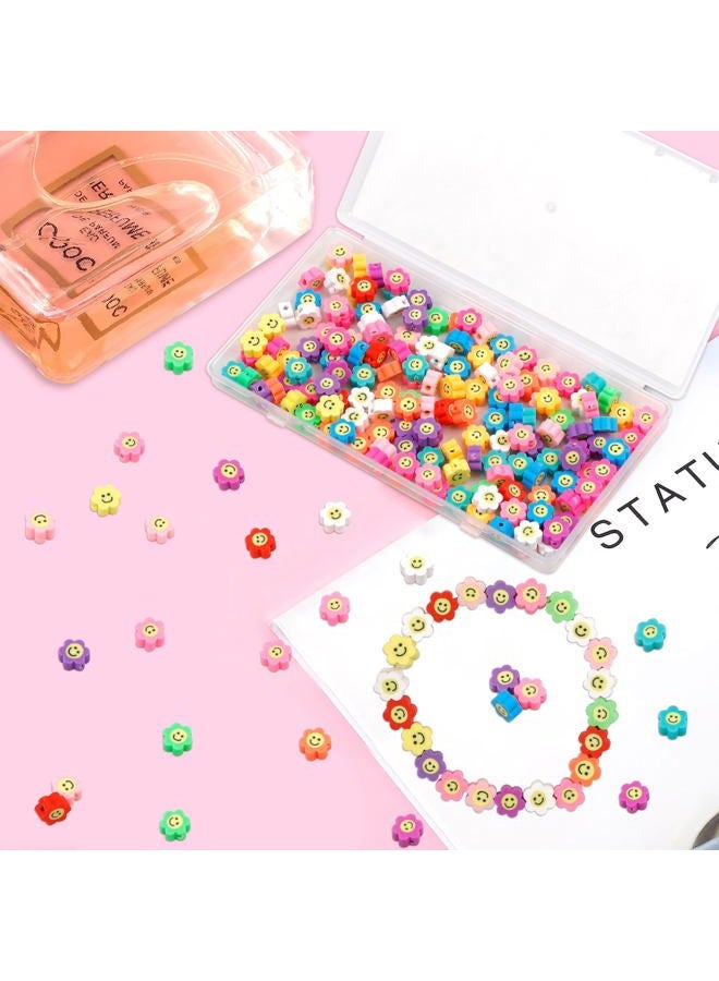 GMMA 100 Pcs Polymer Clay Beads for Bracelets Charms Making Pony Beads Shapes for Friendship Bracelets Spacer Beads Supplies for DIY Bracelet Earring Necklace Jewelry Making (Colorful Flower) - Image 5