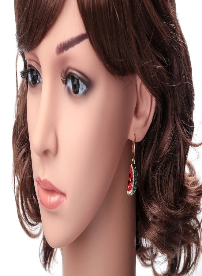 YACQ أقراط متدلية من YACQ بتصميم البطيخ للنساء - مضادة للحساسية وخفيفة الوزن - 4/5 بوصة - Image 2