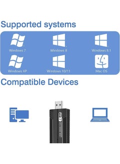 FLOWING Wireless USB WiFi Adapter, 2.4/5Ghz Wireless Network External Receiver, Driver Free 1300Mbps Dual Band WiFi Dongle, Supporting Windows 11/10/8.1/8/7/XP  - Image 4
