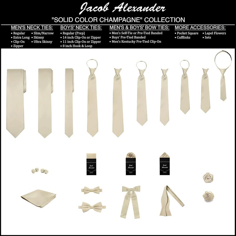Jacob Alexander Boy's Kids Pretied Banded Adjustable Solid Color Bowtie - Image 4