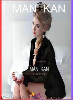 Generic MANIKAN chiffon bridal lingerie set with rob mixed with lace and cotton with very elegant and royal decorations for rob and lingerie  - Image 2