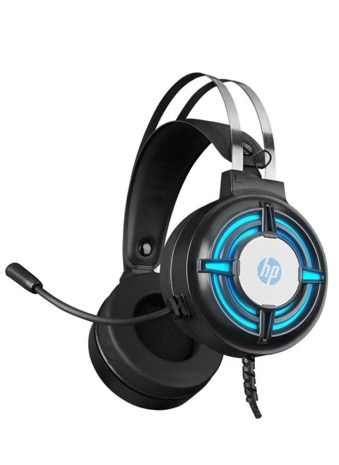 H120 Gaming stereo headset 3.5 mm audio jack or USB 2.0 port with microphone , volume control , cool lighting and lightweight design , for PC , Laptops and other devices with 3.5mm audio output