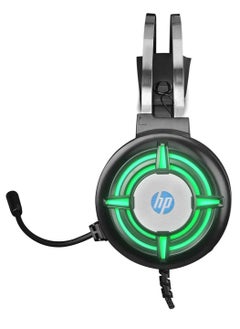 إتش بي سماعة رأس ستيريو للألعاب H120 بمقبس صوت 3.5 ملم أو منفذ USB 2.0 مع ميكروفون وتحكم في مستوى الصوت وإضاءة رائعة وتصميم خفيف الوزن، لأجهزة الكمبيوتر الشخصية وأجهزة الكمبيوتر المحمولة والأجهزة الأخرى ذات مخرج صوت 3.5 ملم  - Image 3