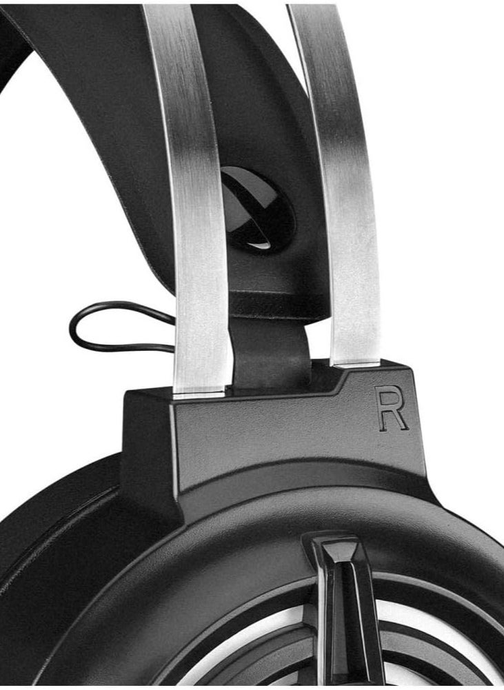 HP H120 Gaming stereo headset 3.5 mm audio jack or USB 2.0 port with microphone , volume control , cool lighting and lightweight design , for PC , Laptops and other devices with 3.5mm audio output  - Image 5